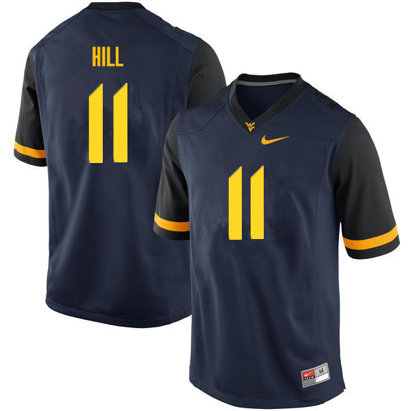 Men #11 Chase Hill West Virginia Mountaineers College Football Jerseys Sale-Navy - Click Image to Close